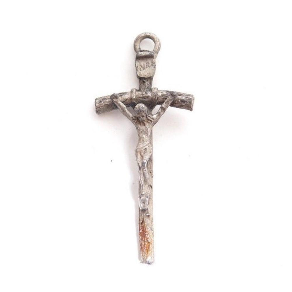 Vintage‎ INRI Silver Crucifix Cross Christian Pendant